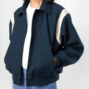 WOOL BLEND BOMBER JACKET